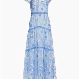 Monique Lhuillier Blue Maxi Dress